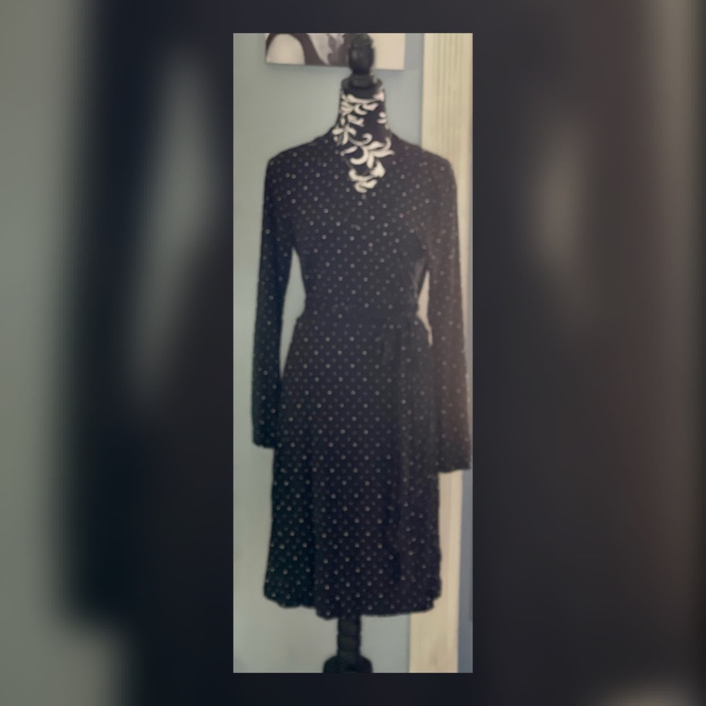 Banana Republic Factory Polka Dot Jersey Wrap Dress.